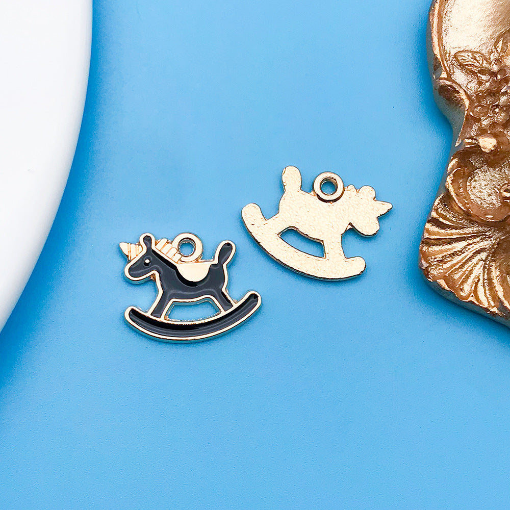 Wholesale Drip Oil Green Cartoon Plant Animal Alloy DIY Necklace Bracelet Pendant